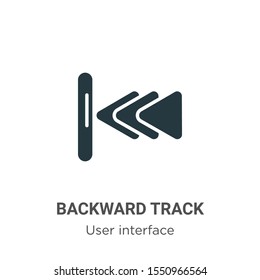 Backward track vector icon on white background. Flat vector backward track icon symbol sign from modern user interface collection for mobile concept and web apps design.