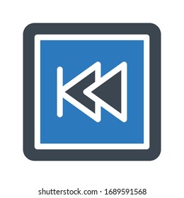 backward vector glyph color icon 