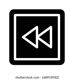 backward vector glyph flat icon 