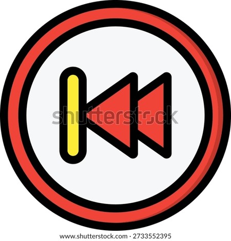 Backward Vector Icon Design Illustration