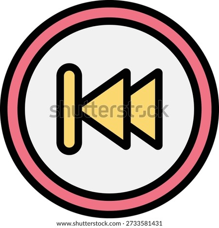 Backward Vector Icon Design Illustration