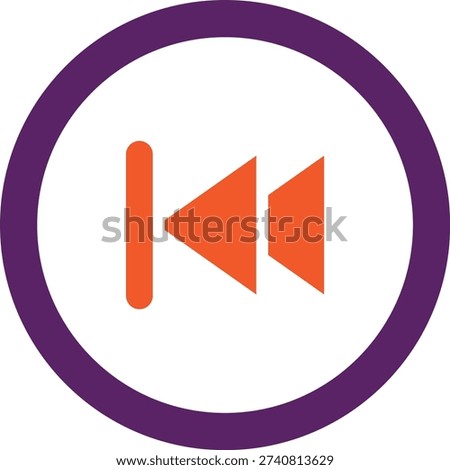Backward Vector Icon Design Illustration