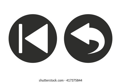 Backward   vector icon. Illustration isolated for graphic and web design.