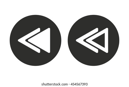 Backward vector icon. Illustration isolated for graphic and web design.
