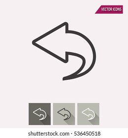 Backward vector icon. Illustration isolated for graphic and web design.