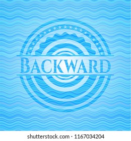 Backward water badge background.