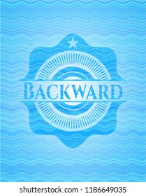 Backward water badge background.