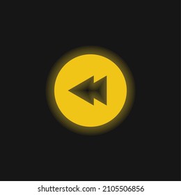 Icono de neón amarillo brillante hacia atrás