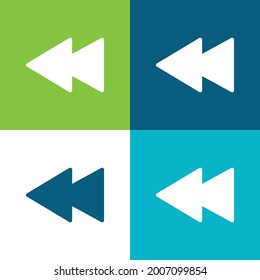 Backwards Flat four color minimal icon set