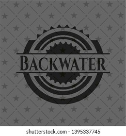 Backwater black badge. Vector Illustration. Detailed.