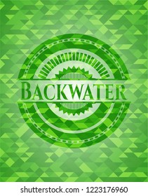 Backwater realistic green emblem. Mosaic background