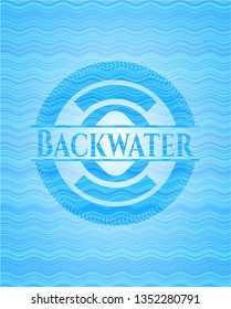 Backwater water wave representation emblem.