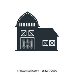 backyard barn farm house storage hangar vector logo design template