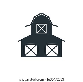 backyard barn farm house storage hangar vector logo design template