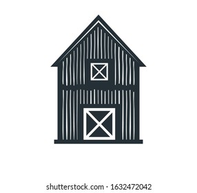 backyard barn farm house storage hangar vector logo design template