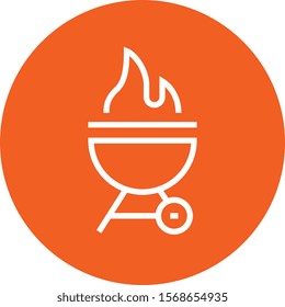 Backyard BBQ Grill Outline Icon