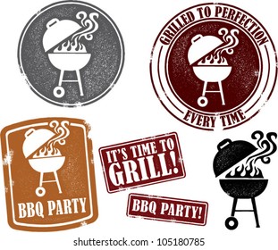 Backyard BBQ Grilling Party Stamps