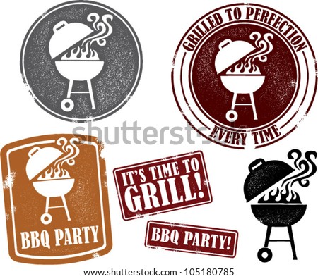 Backyard BBQ Grilling Party Stamps
