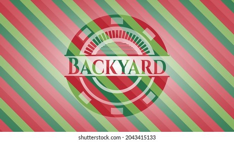 Fondo de la insignia de navidad del patio trasero. Ilustración vectorial. Detallado. 