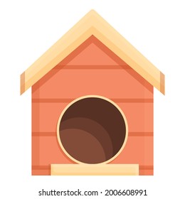 Backyard Dog Kennel Icon Cartoon Vector. Puppy House. Wooden Doghouse