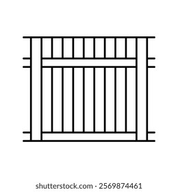 backyard fence line icon vector. backyard fence sign. isolated contour symbol black illustration