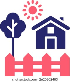 Backyard Icon Fill Vector Illustration