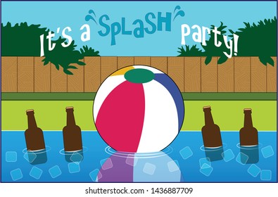 A backyard swimming pool filled with a cold beverage.
