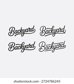 Modelos escritos no quintal definidos em um script de junção elegante com traços ousados e relaxados, projetados em tipografia vetorial limpa de alta qualidade perfeita para projetos de marca, decoração, cartazes e letras criativas ao ar livre
