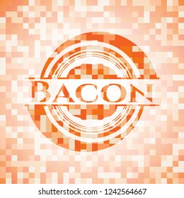 Bacon abstract orange mosaic emblem