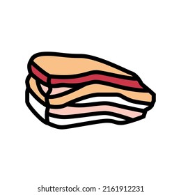 bacon beef color icon vector. bacon beef sign. isolated symbol illustration