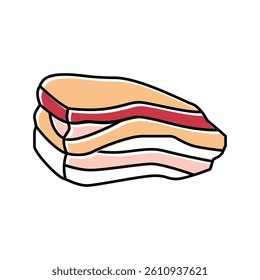 bacon beef color icon vector. bacon beef sign. isolated symbol illustration