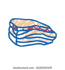 bacon beef doodle icon sketch vector. bacon beef sign. isolated symbol illustration