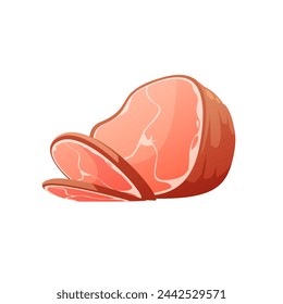 Comidas de tocino o salchichas hervidas. Elementos de diseño para publicidad de mercado. Ilustración vectorial de dibujos animados