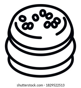 Icono de la hamburguesa de tocino. Icono del vector de la hamburguesa de tocino de contorno para el diseño web aislado en fondo blanco