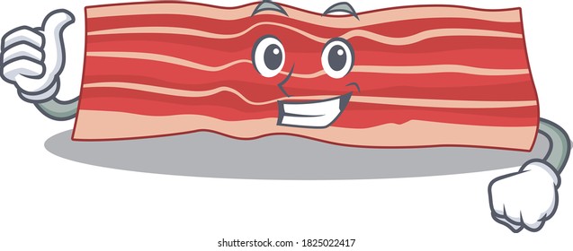 Bacon cartoon character design showing OK finger
