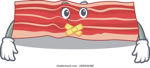 Bacon cartoon character style having strange silent face