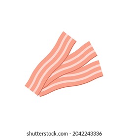 Bacon cartoon vector. Bacon cartoon on white background.
