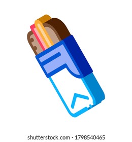 bacon and cheese sandwich icon vector. isometric bacon and cheese sandwich sign. color isolated symbol illustration