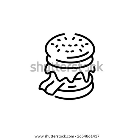 Bacon Cheeseburger icon. Simple Bacon Cheeseburger icon for social media, app and web design. Vector illustration