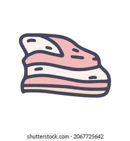 bacon color vector doodle simple icon design