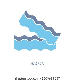 ícone da linha de conceito de bacon. Ilustração de elemento simples. design de símbolo de contorno de conceito de bacon.