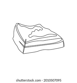 Bacon continuous line drawing. One line art of meat products, lard with meat, belly meat, pork.