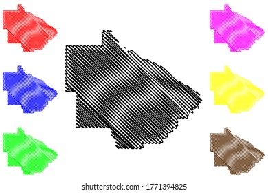 Bacon County, Georgia (U.S. county, United States of America,USA, U.S., US) map vector illustration, scribble sketch Bacon map