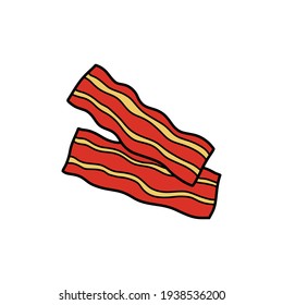 bacon doodle icon, vector illustration