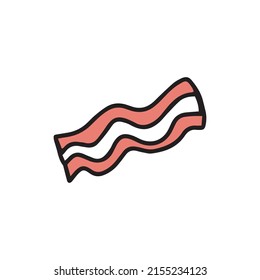 bacon doodles food element decoration. streetfood