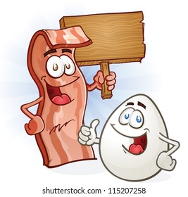 Bacon And Egg Breakfast Cartoon Characters