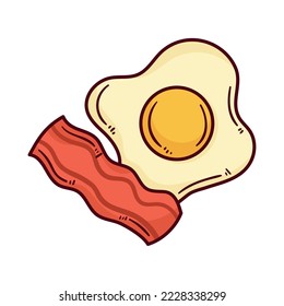 bacon and egg fried food icon