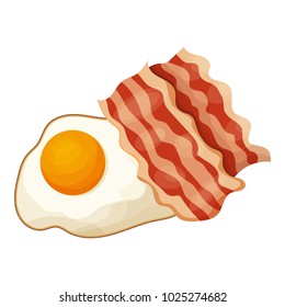 Bacon and egg icon, cartoon style