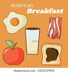 bacon egg milk bread apple