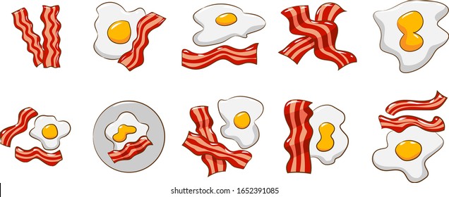 Bacon Egg Vector Set Collection Graphic Clipart Design